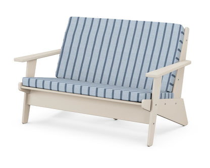 POLYWOOD® Riviera Modern Lounge Loveseat in Sand / Unwind Sky