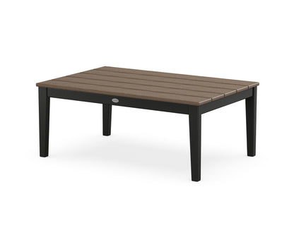 POLYWOOD® Newport 28" x 42" Coffee Table in Black / Kona