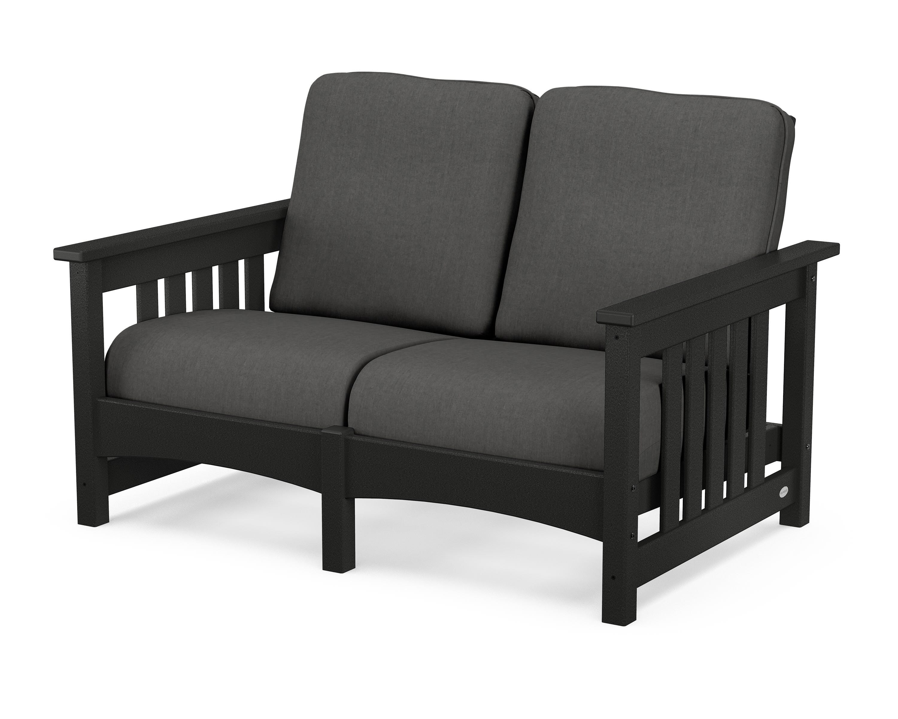 POLYWOOD® Club Mission Loveseat in Black / Spectrum Carbon