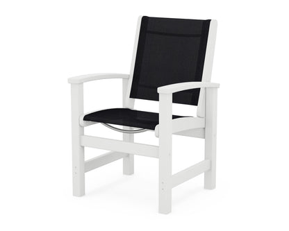 POLYWOOD® Coastal Dining Chair in White / Black Sling