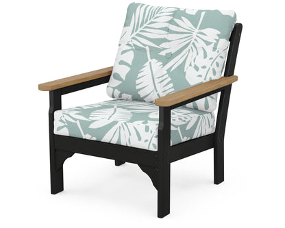 POLYWOOD® Vineyard Deep Seating Chair in Black / Natural / Leaf Glacier Spa