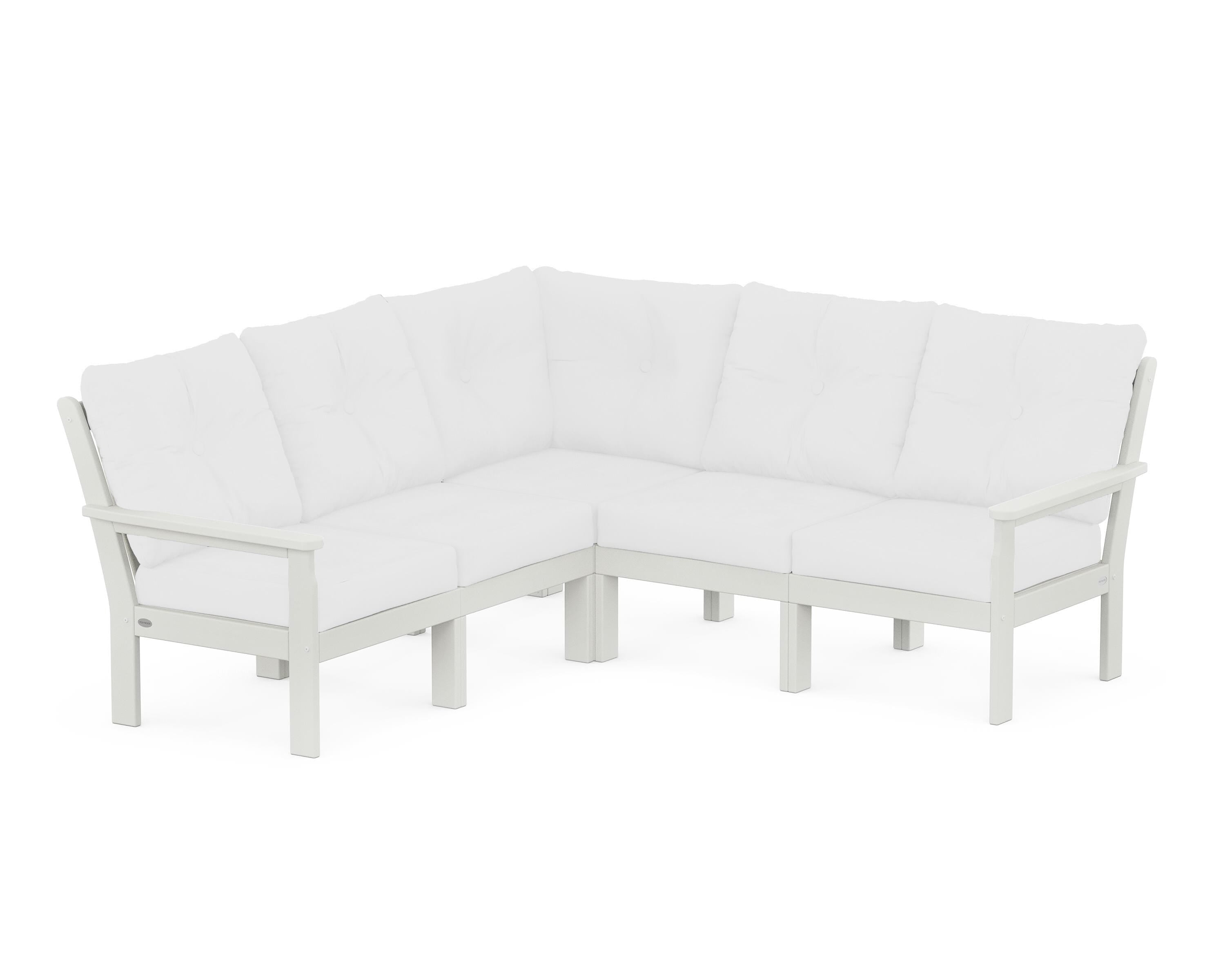 POLYWOOD® Vineyard 5-Piece Sectional in Vintage White / Natural