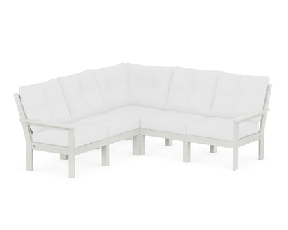 POLYWOOD® Vineyard 5-Piece Sectional in Vintage White / Natural
