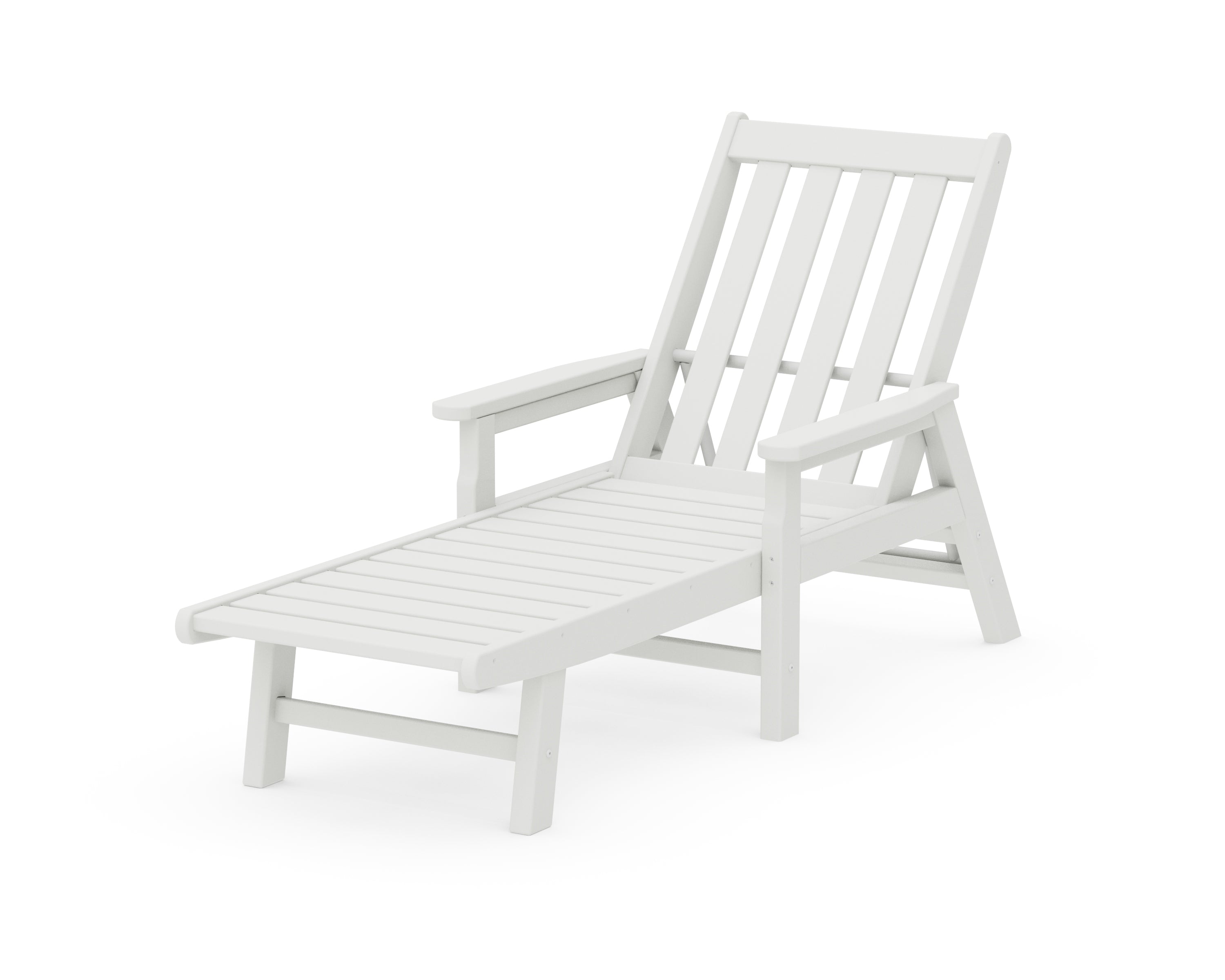 POLYWOOD® Vineyard Chaise with Arms in White
