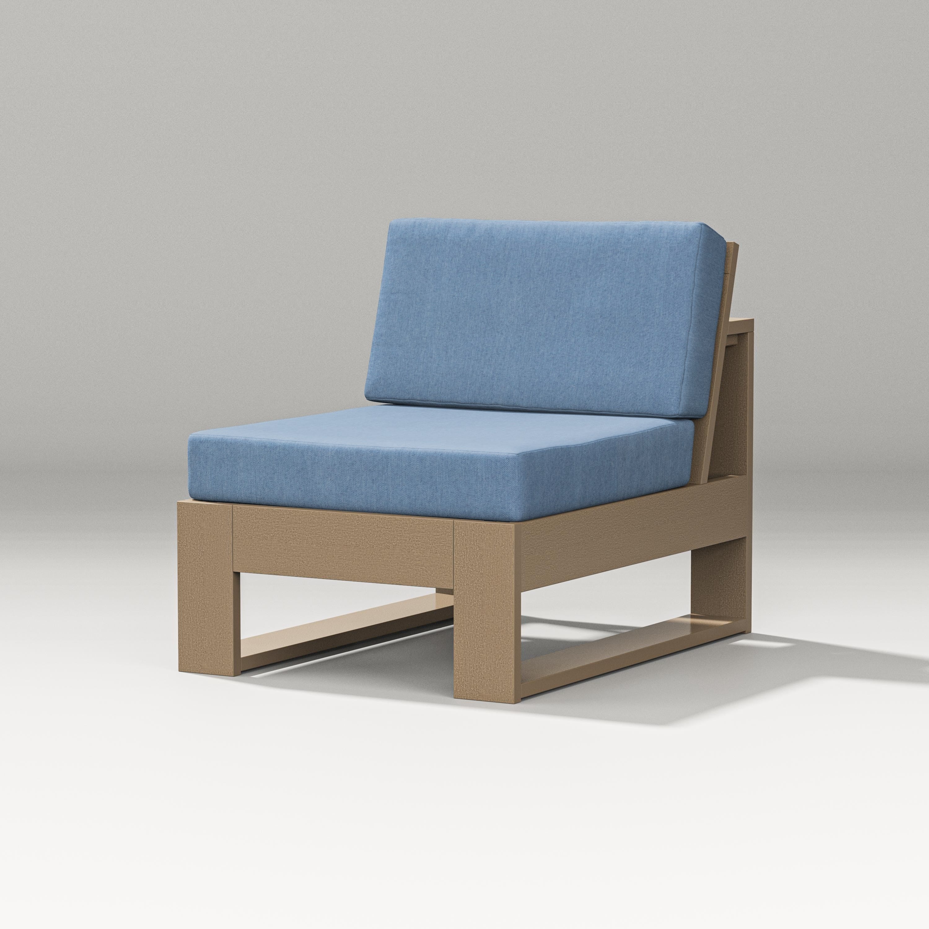 PW Designer Series Latitude Modular Armless Chair in Vintage Sahara / Sky Blue