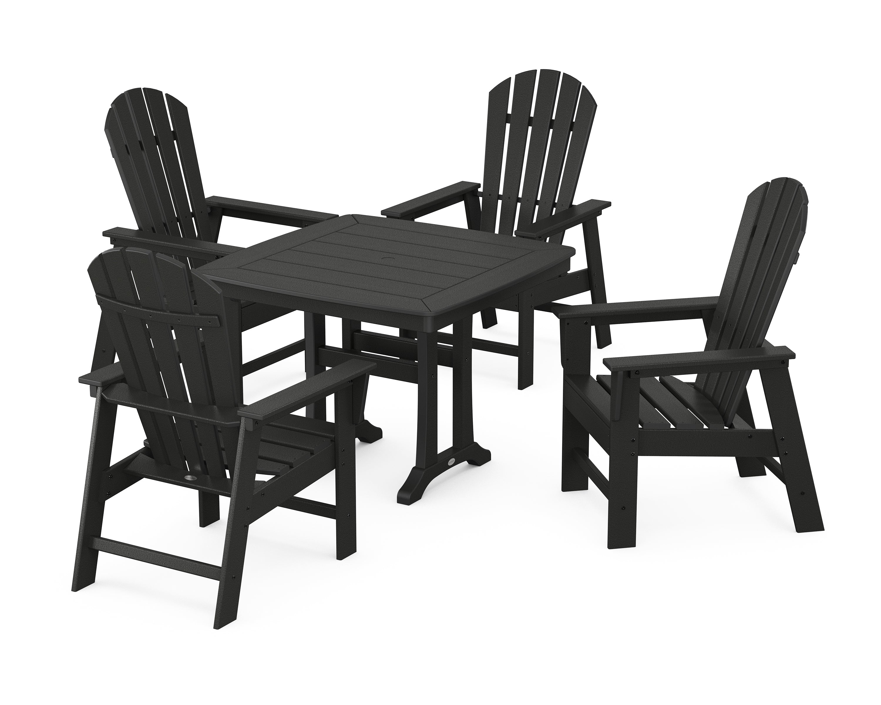 POLYWOOD® South Beach 5-Piece Dining Set with Trestle Legs in Black