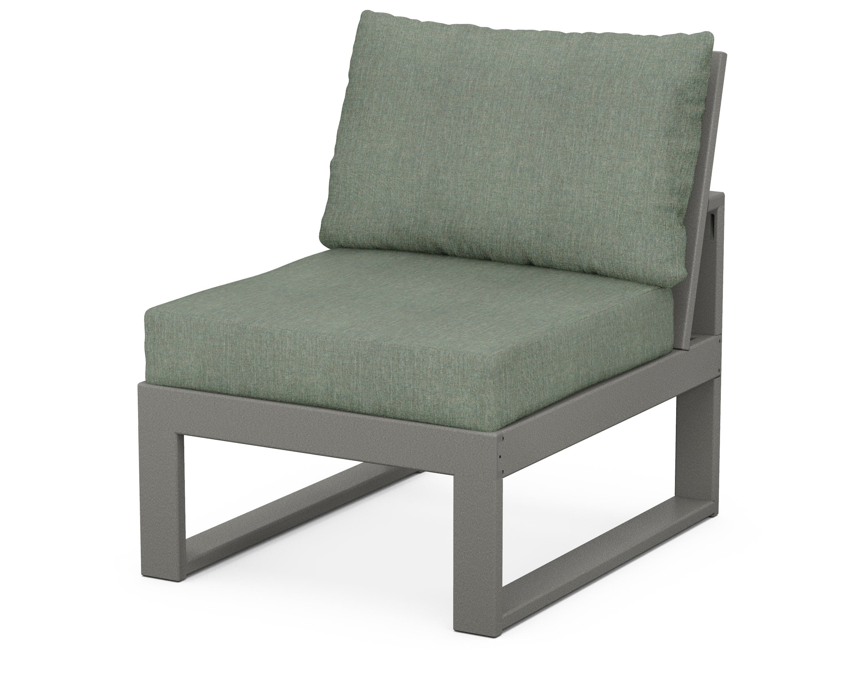 Unbranded Modular Armless Chair in Slate Grey / Cast Sage