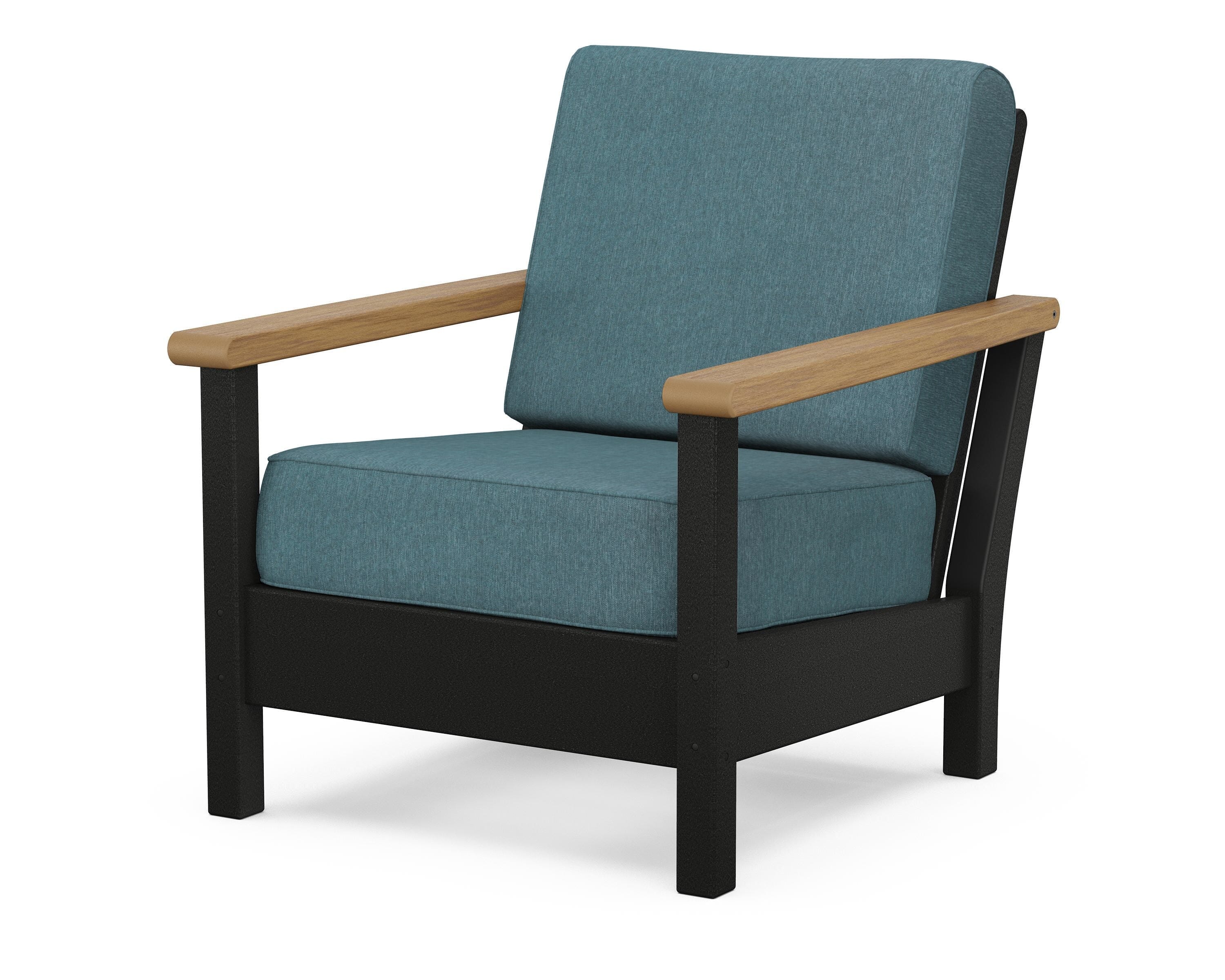 POLYWOOD® Harbour Deep Seating Chair in Black / Natural / Ocean Teal