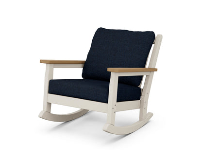 POLYWOOD® Chippendale Deep Seating Rocking Chair in Sand / Natural / Marine Indigo