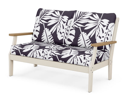 POLYWOOD® Braxton Deep Seating Loveseat in Sand / Natural / Leaf Navy