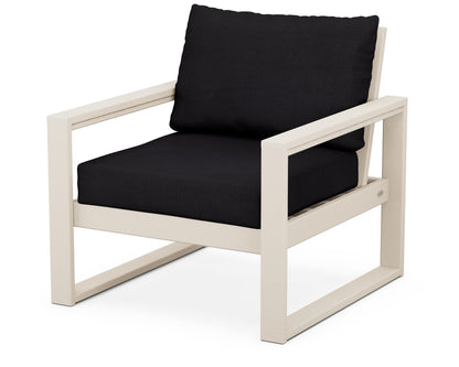 POLYWOOD® EDGE Club Chair in Sand / Midnight Linen