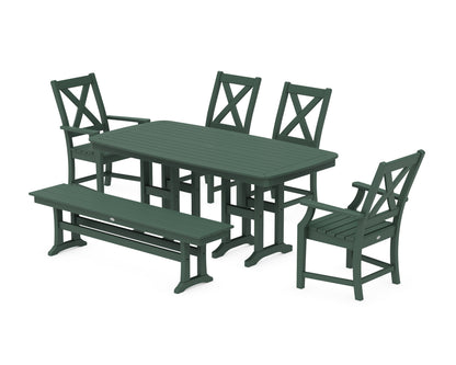 POLYWOOD® Braxton 6-Piece Dining Set with Bench in Green