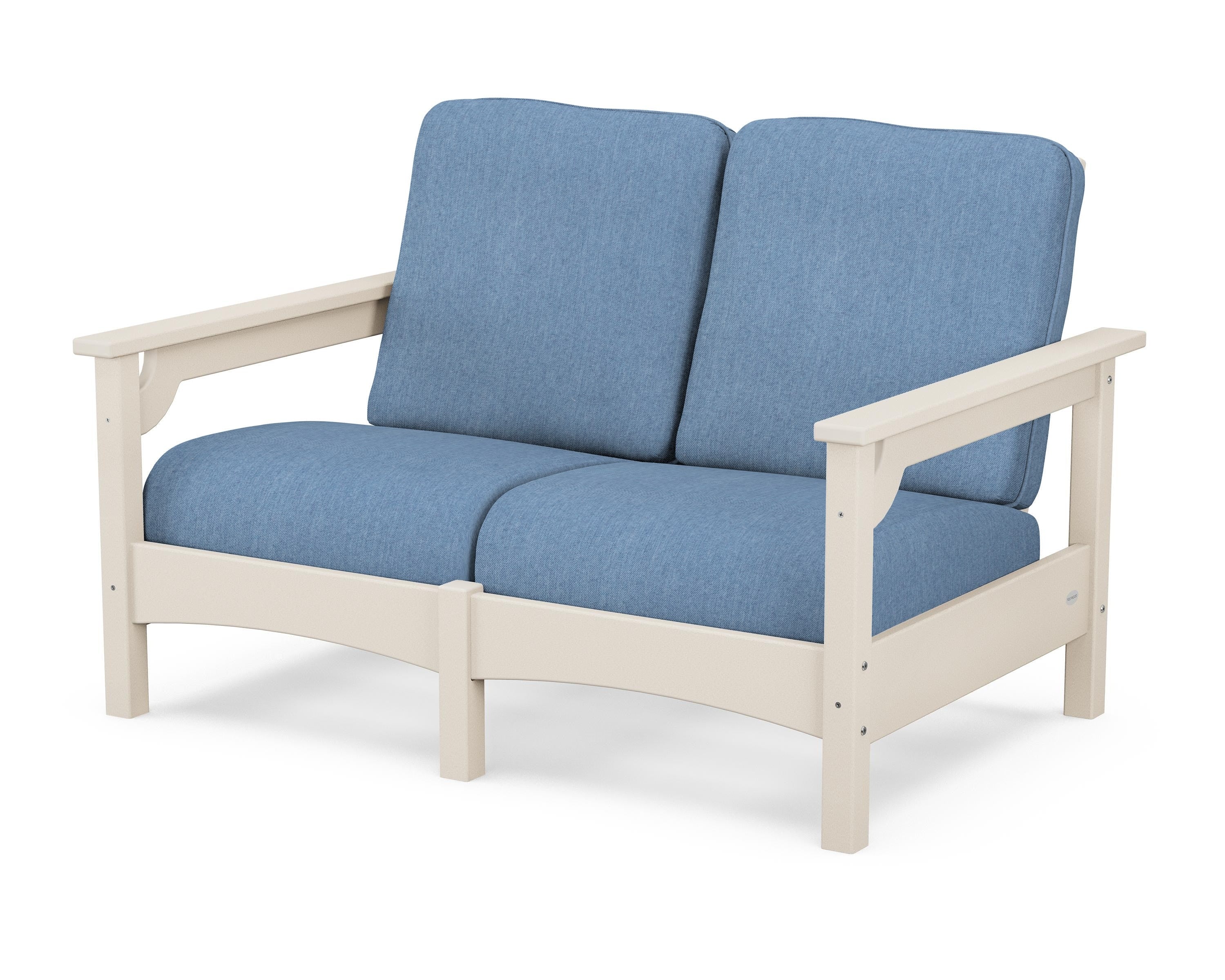 POLYWOOD® Club Loveseat in Sand / Sky Blue