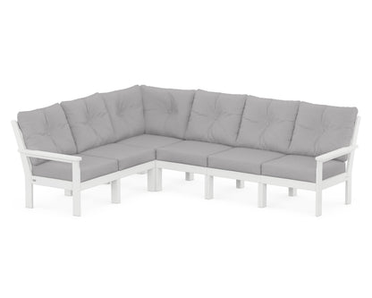 POLYWOOD® Vineyard 6-Piece Sectional in White / Granite