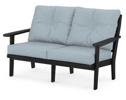 POLYWOOD® Lakeside Deep Seating Loveseat in Black / Exhale Sky