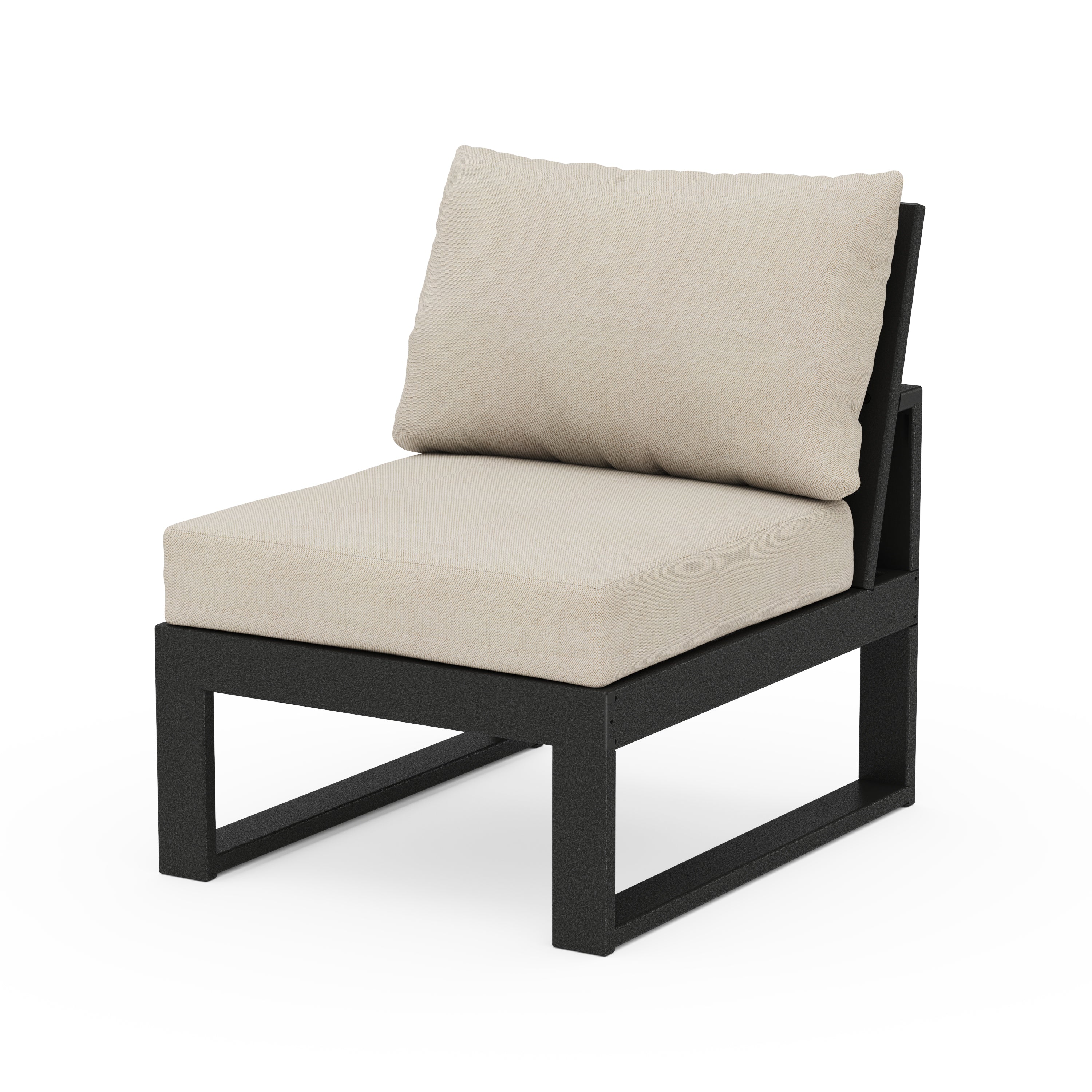 Unbranded Modular Armless Chair in Black / Blend Linen