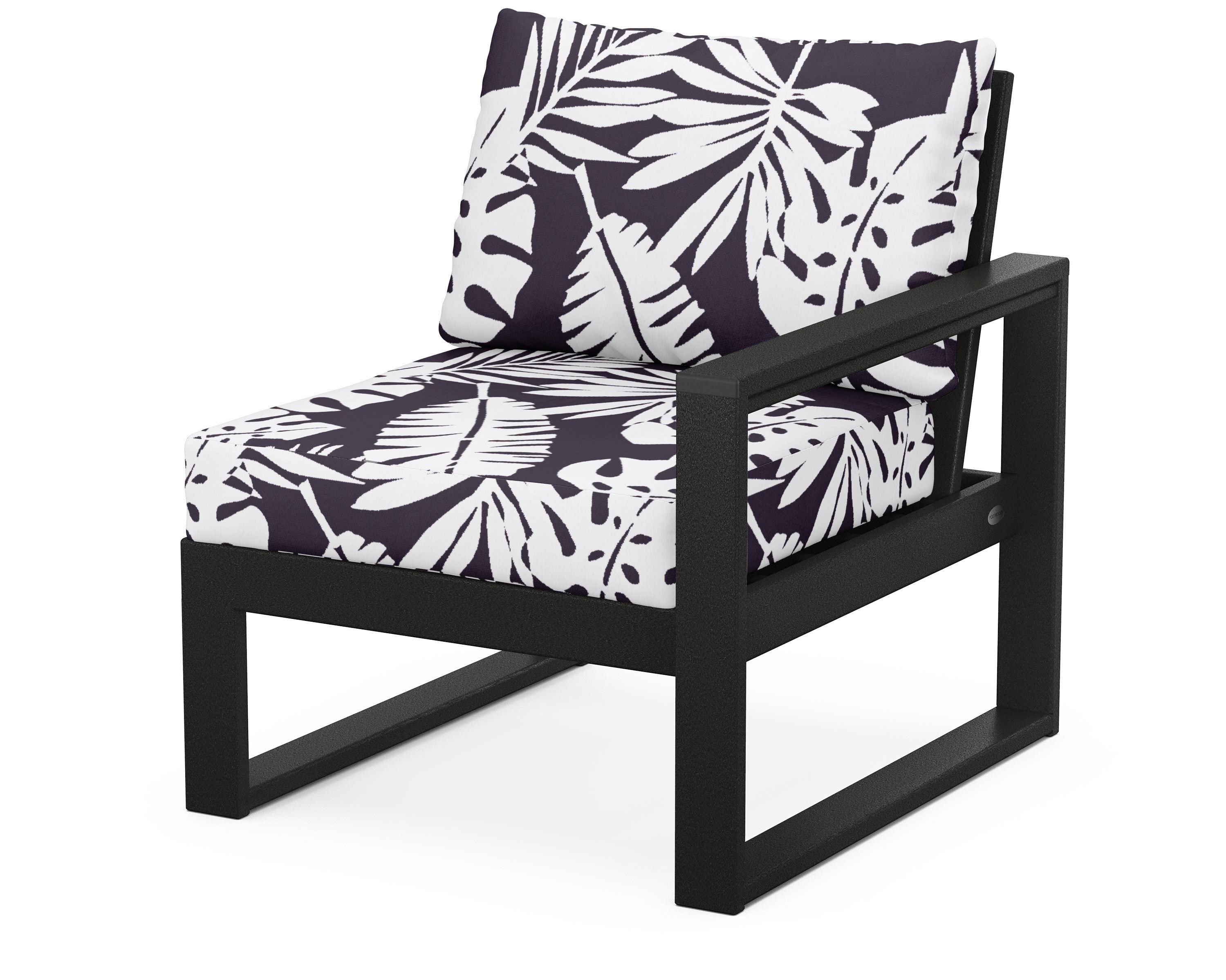 POLYWOOD® EDGE Modular Right Arm Chair in Black / Leaf Navy