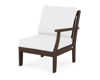 POLYWOOD® Braxton Modular Right Arm Chair in Mahogany / Natural