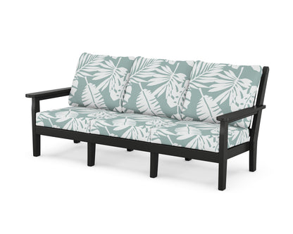 POLYWOOD® Chippendale Deep Seating Sofa in Black / Leaf Glacier Spa