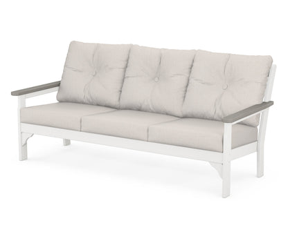 POLYWOOD® Vineyard Deep Seating Sofa in White / Driftwood / Cast Ash