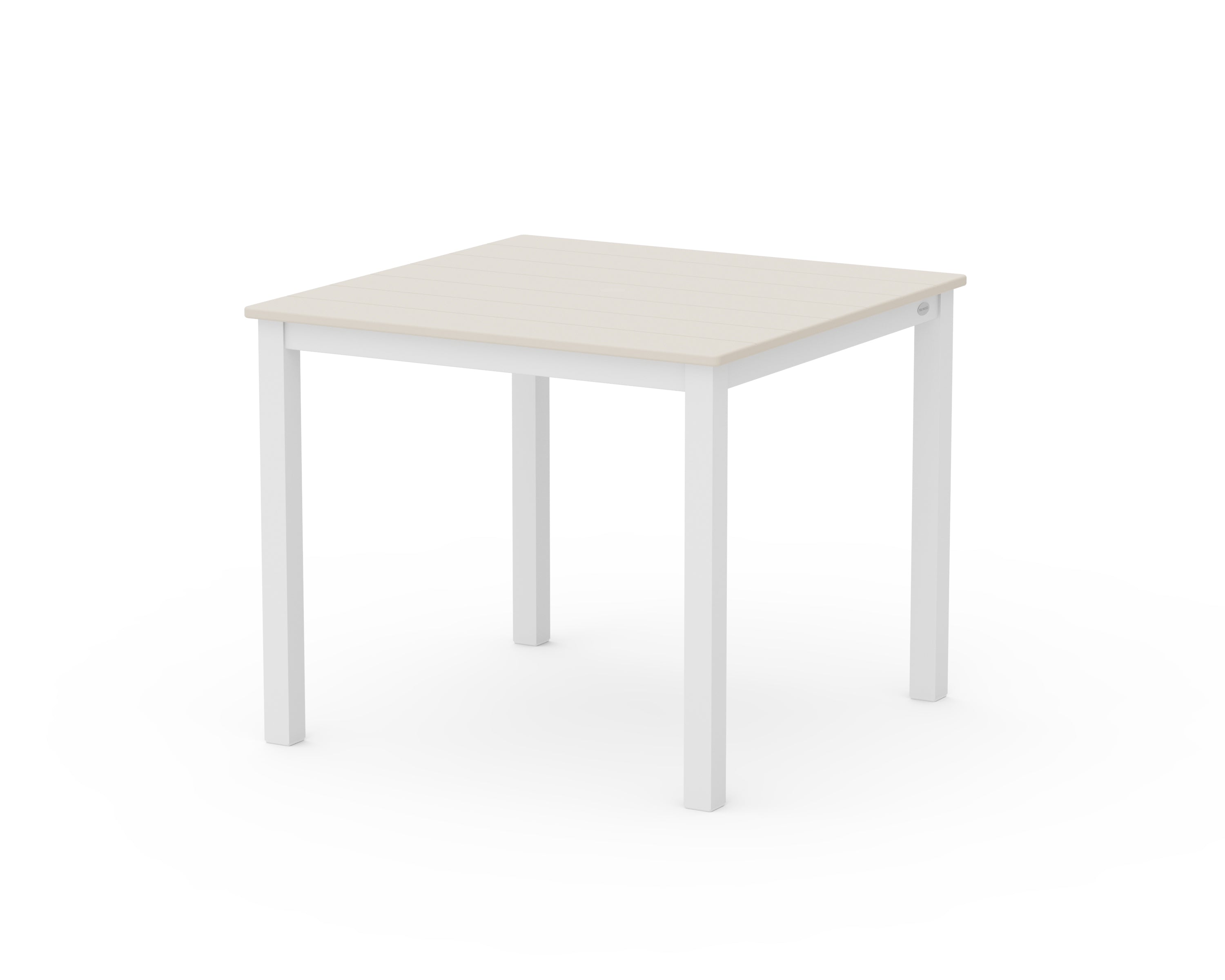 POLYWOOD® Main Street 36" x 36" Dining Table in White / Sand