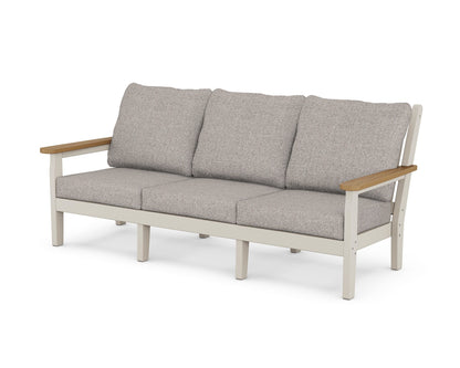 POLYWOOD® Chippendale Deep Seating Sofa in Sand / Natural / Weathered Tweed