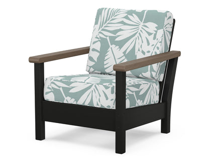 POLYWOOD® Harbour Deep Seating Chair in Black / Kona / Leaf Glacier Spa