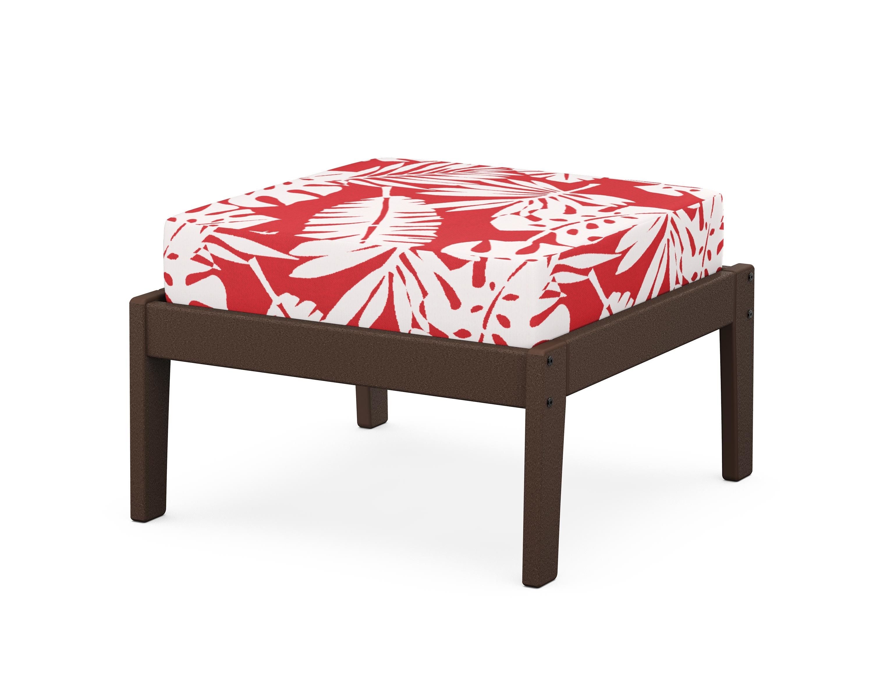 Unbranded Deep Seating Ottoman in Mahogany / Leaf Crimson
