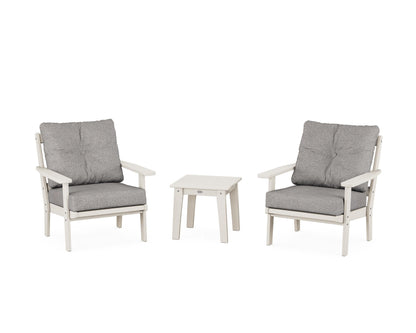 POLYWOOD® Oxford 3-Piece Deep Seating Set in Sand / Grey Mist