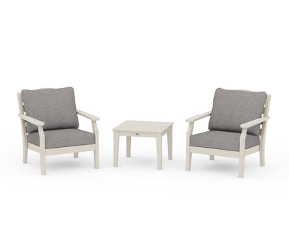 Draper James™ by  POLYWOOD® Savannah 3-Piece Deep Seating Set in Sand / Grey Mist