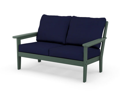 Country Living Cottage Deep Seating Loveseat in Green / Navy
