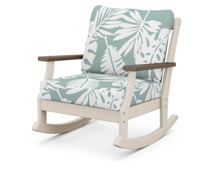 POLYWOOD® Braxton Deep Seating Rocking Chair in Sand / Kona / Leaf Glacier Spa