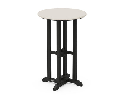 POLYWOOD® Contempo 24" Round Counter Table in Black / Sand