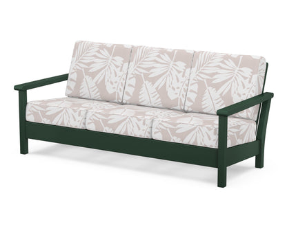 POLYWOOD® Harbour Deep Seating Sofa in Green / Leaf Dune Burlap