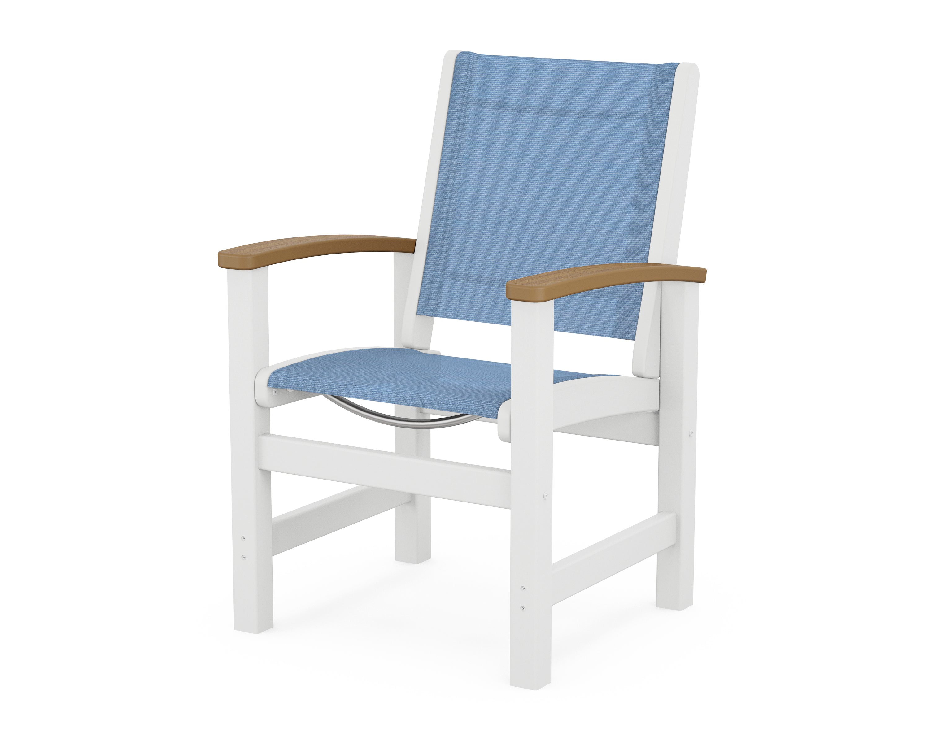POLYWOOD® Coastal Dining Chair in White / Natural / Poolside Sling
