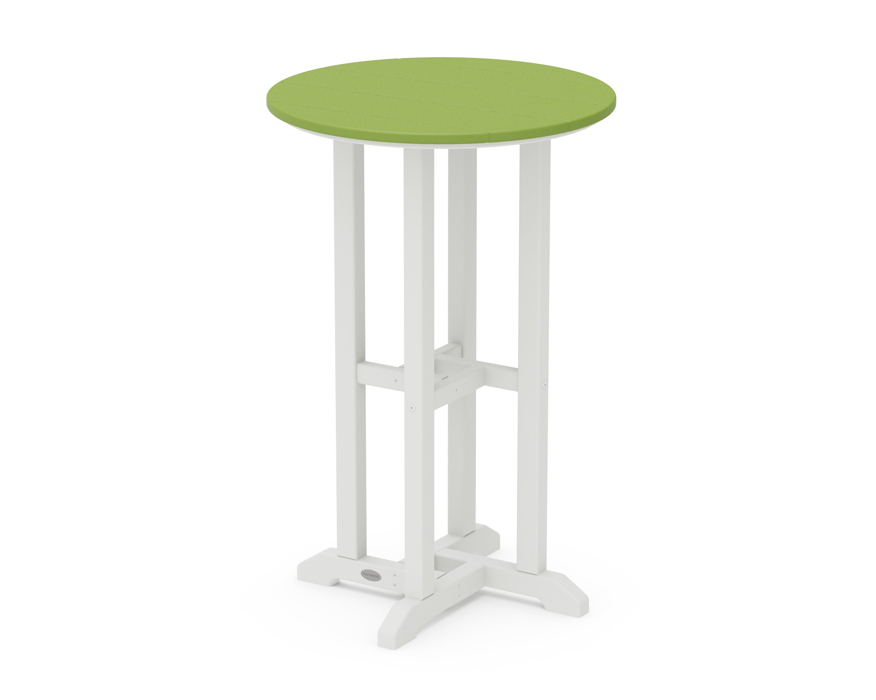 POLYWOOD® Contempo 24" Round Counter Table in White / Lime