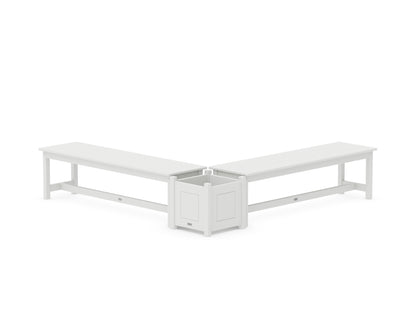 Country Living 60" Country Living L- Shaped Planter Bench Set in White