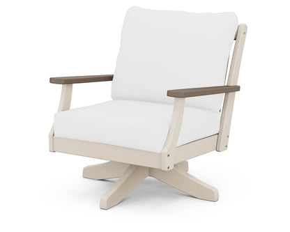 POLYWOOD® Braxton Deep Seating Swivel Chair in Sand / Kona / Natural