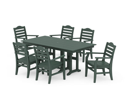 POLYWOOD® Savannah Arm Chair 7-Piece Farmhouse Dining Set in Green