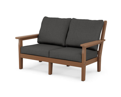 POLYWOOD® Chippendale Deep Seating Loveseat in Teak / Spectrum Carbon