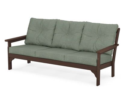 POLYWOOD® Vineyard Deep Seating Sofa in Mahogany / Cast Sage
