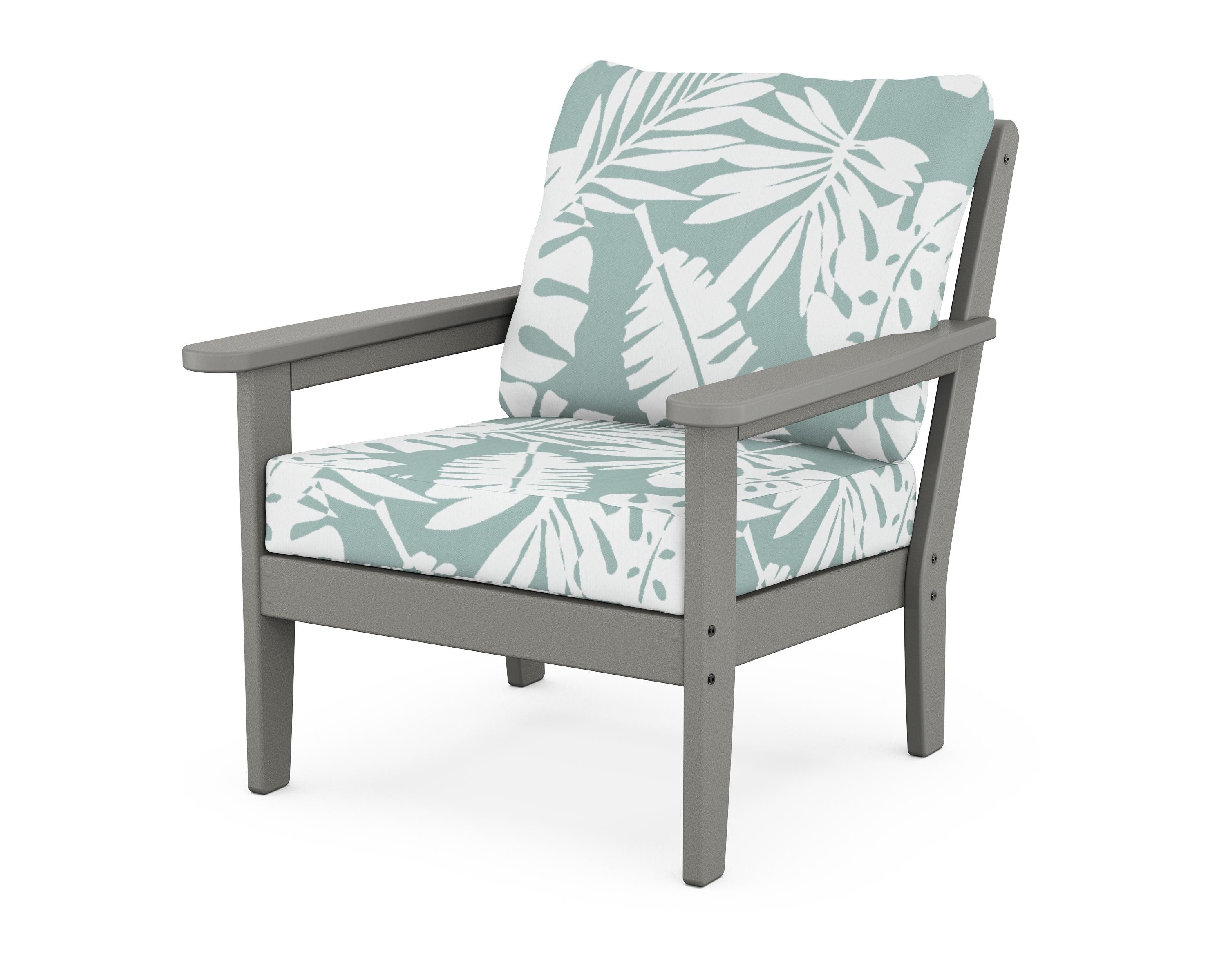 Country Living Cottage Deep Seating Chair in Slate Grey / Leaf Glacier Spa