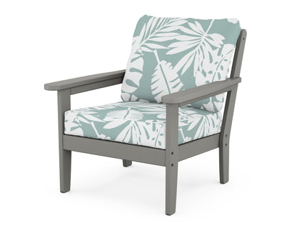 Country Living Cottage Deep Seating Chair in Slate Grey / Leaf Glacier Spa