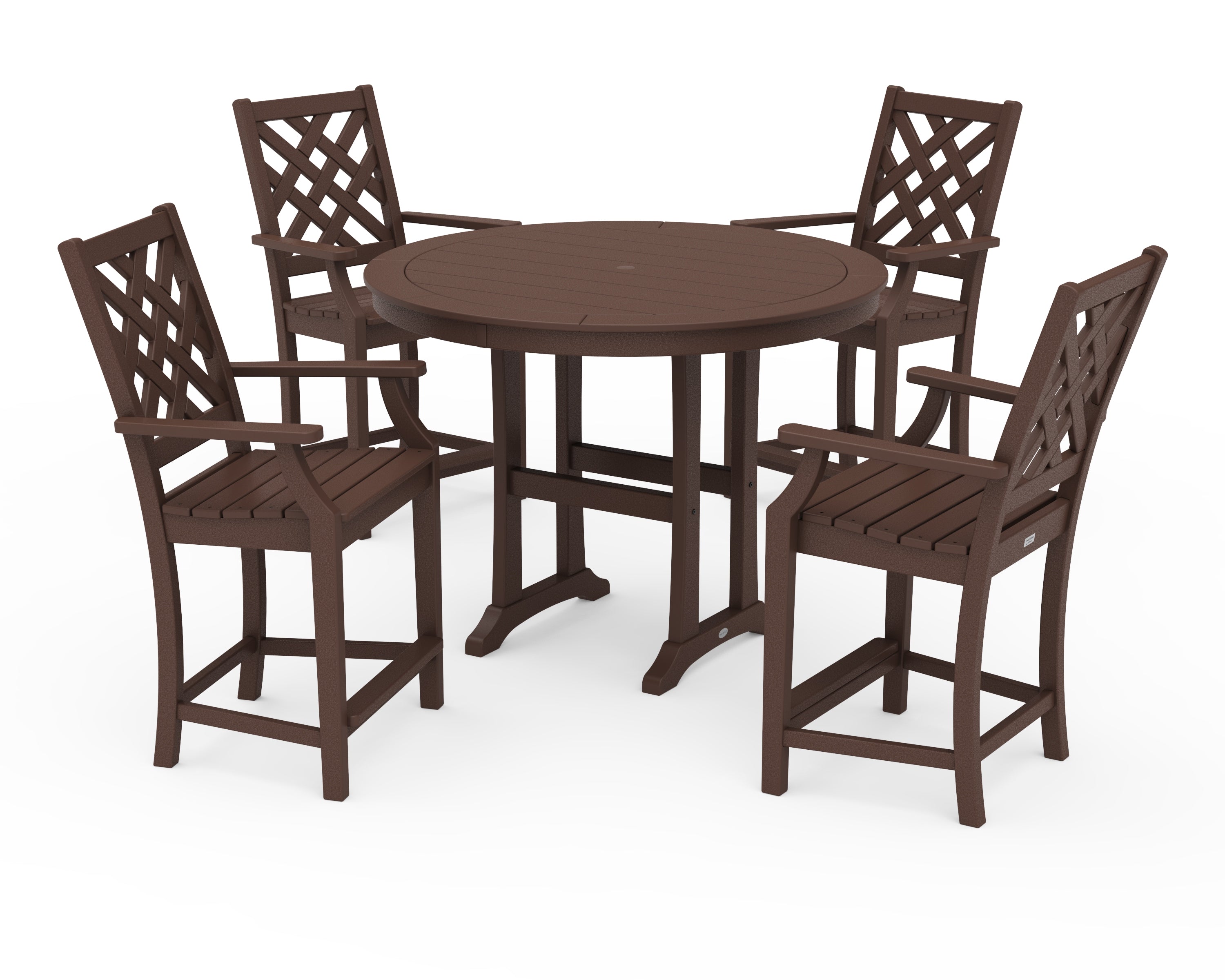 Country Living Wovendale 5-Piece Round Counter Set in Mahogany