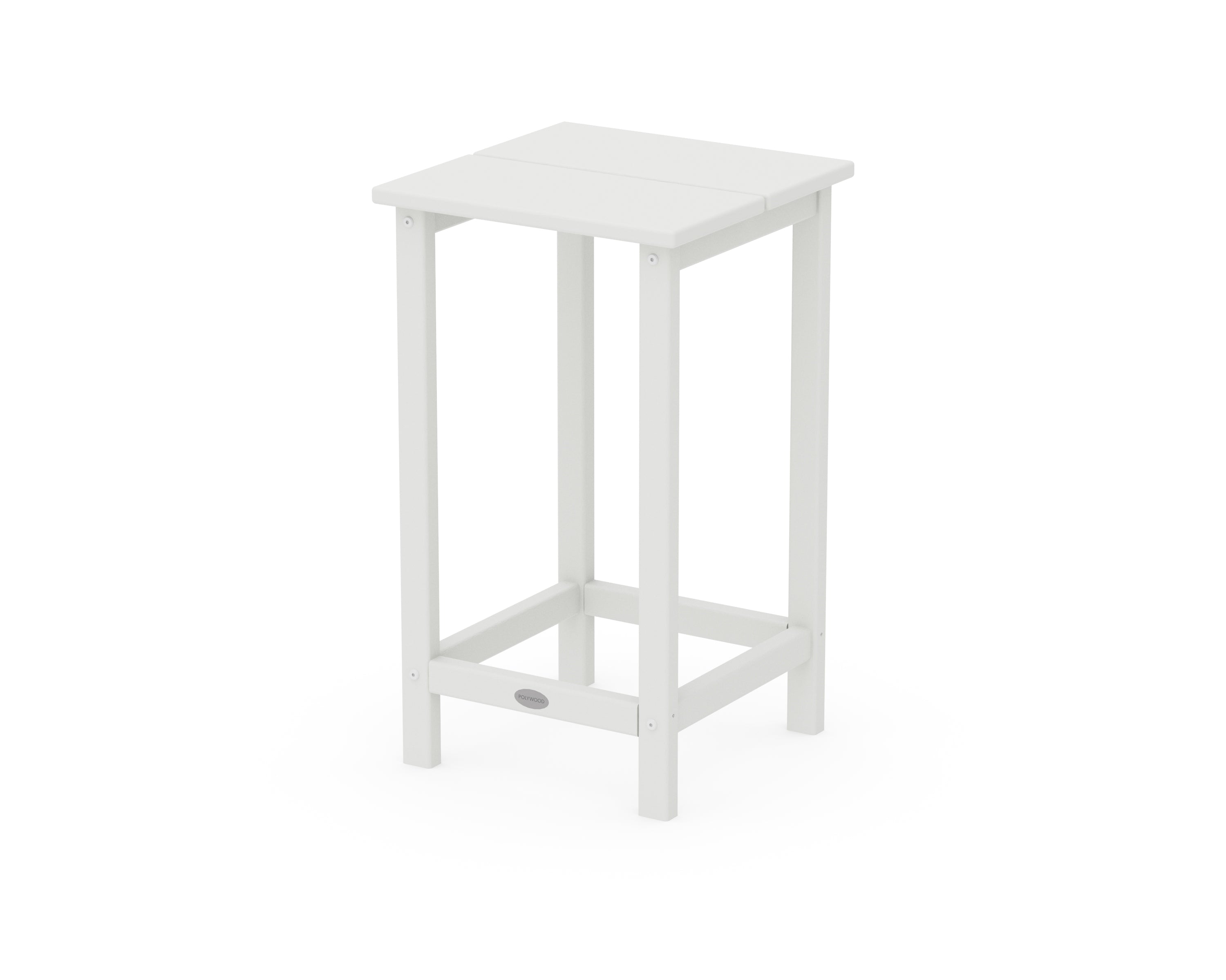 POLYWOOD® Studio Square Counter Side Table in White