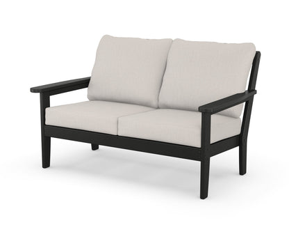Country Living Cottage Deep Seating Loveseat in Black / Cast Ash