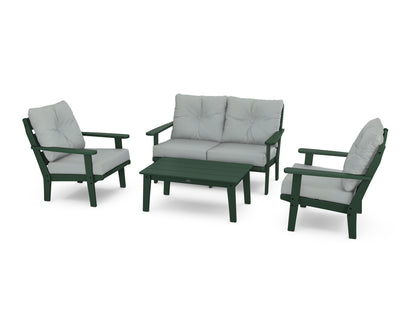 POLYWOOD® Lakeside 4-Piece Deep Seating Set in Green / Spa