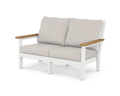 POLYWOOD® Chippendale Deep Seating Loveseat in White / Natural / Cast Ash