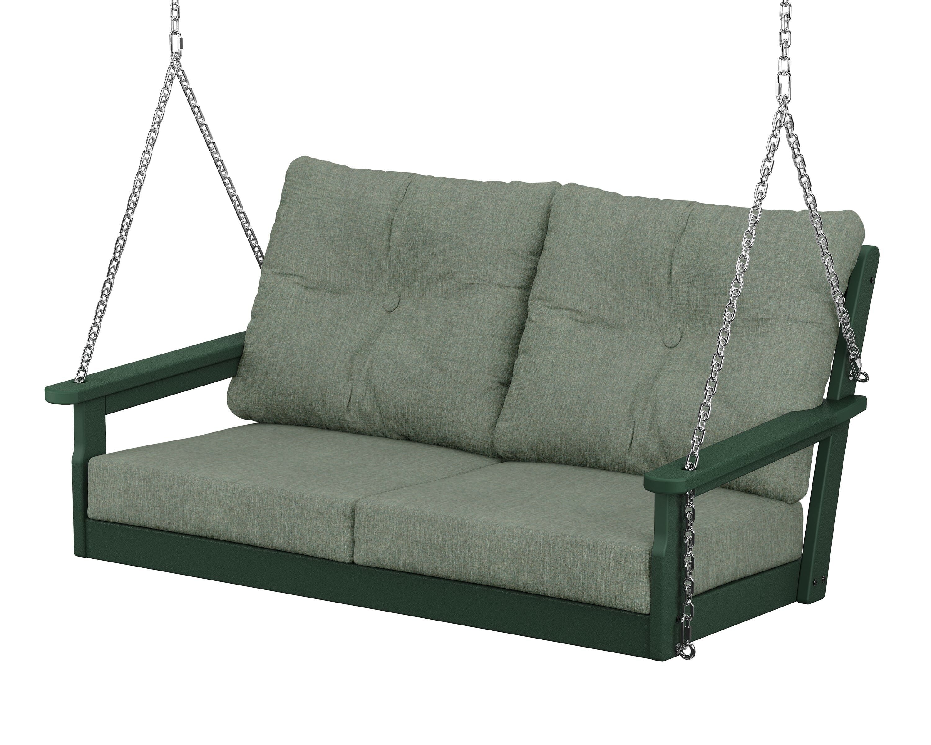 POLYWOOD® Vineyard Deep Seating Swing in Green / Cast Sage