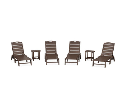 POLYWOOD® Nautical Chaise 6-Piece Set in Mahogany